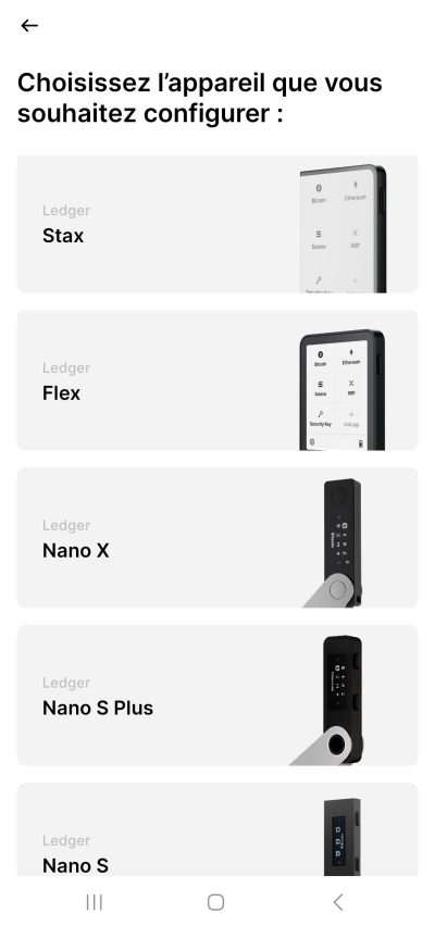 Ledger Nano X app screenshot